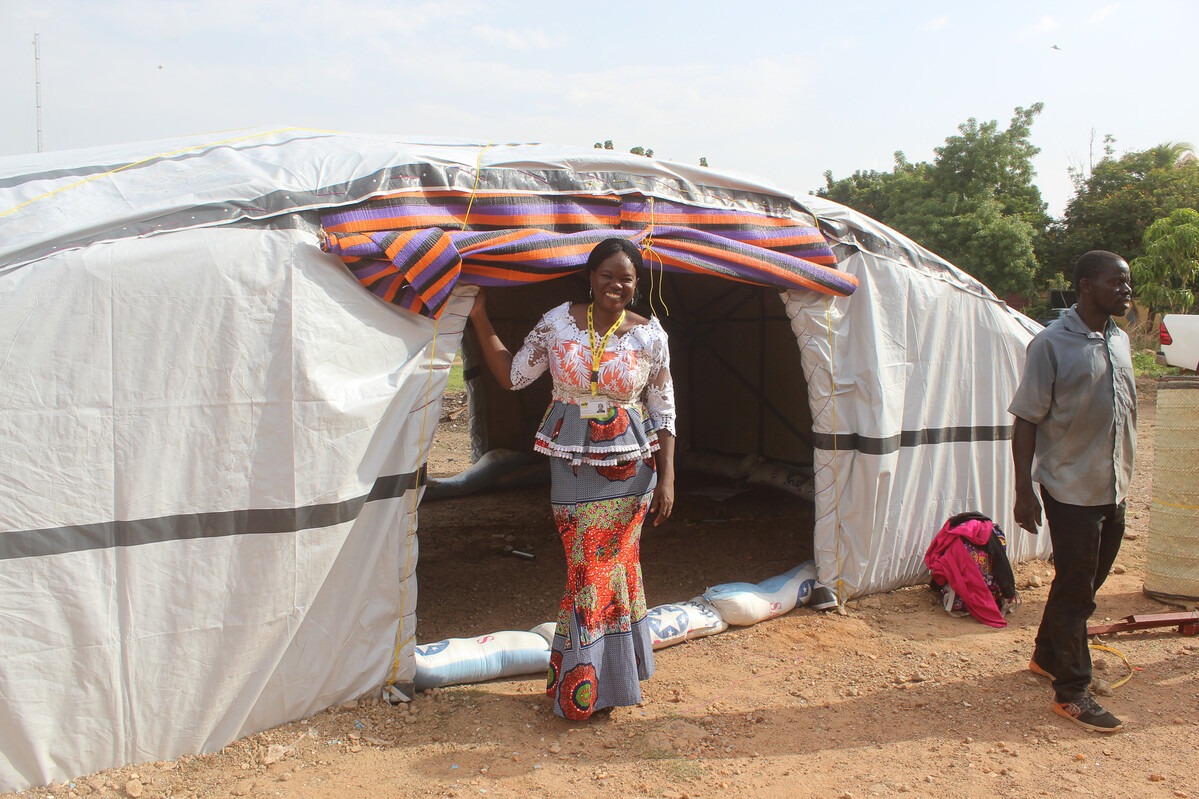 La tente sahélienne utilisée dans notre projet au Burkina Faso.