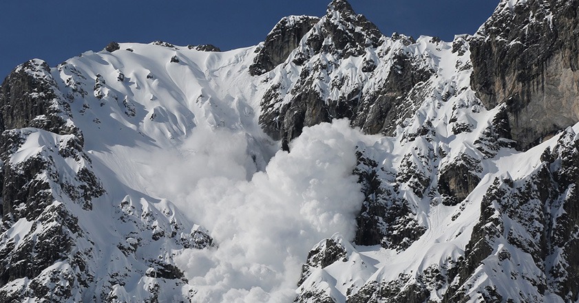 Avalanche on a mountain